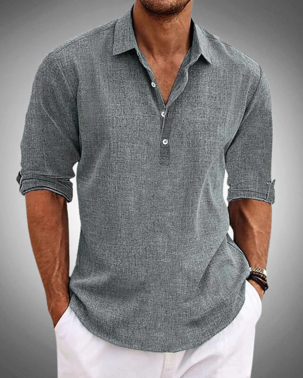 Derick – Classic Button-Front Shirt