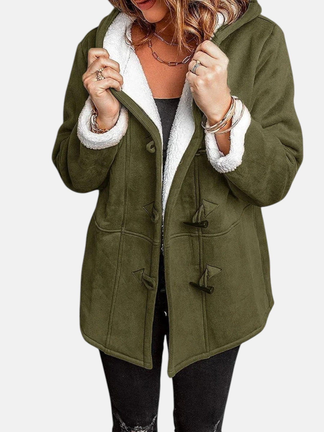Salma™ | Cozy Fleece-Lined Toggle-Front Duffle Coat
