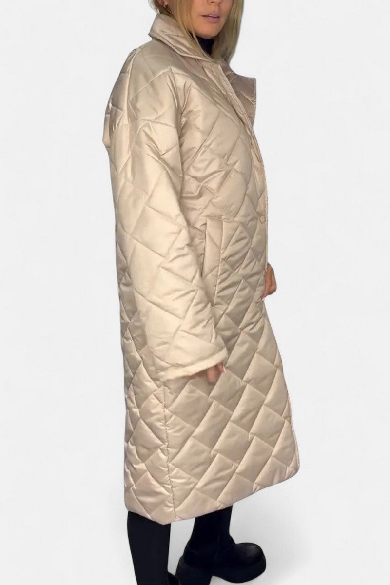 Ofira – Quilted Coat with Leopard Lining